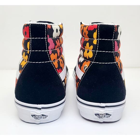 VANS SK8-HI Flower Black Suede Multicolor Canvas High Top Shoe Sneakers Men's 11 - Picture 4 of 9